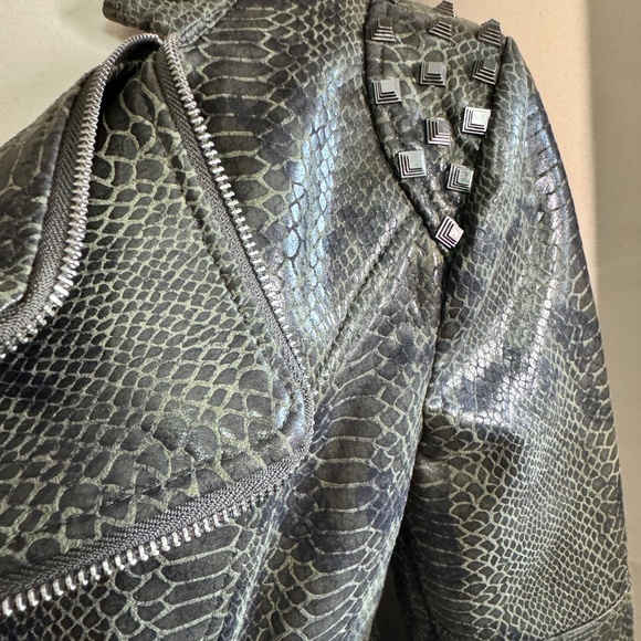 Fashion SX Rivet Faux Leather Jacket Zipper Moto Biker - Picture 13 of 14